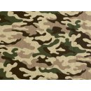 Tarnmuster Camouflage gr&uuml;n braun Baumwollstoff