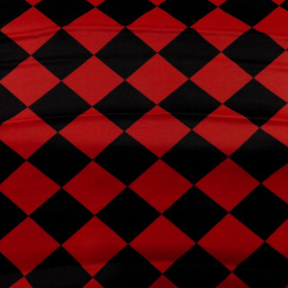 Reststück Satin Raute rot schwarz 2,10 Meter