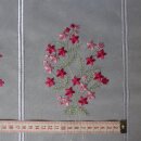 Scheibengardinenstoff rosa pink Blumen bestickt 46cm hoch