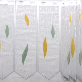 Scheibengardine 90cm-50cm hoch mit Tropfen in grün-beige