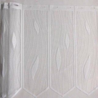 Scheibengardine 90cm - 50cm hoch mit Tropfen in Weiß