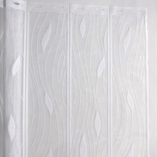 Scheibengardine 150cm - 100cm hoch mit Tropfen in Weiß