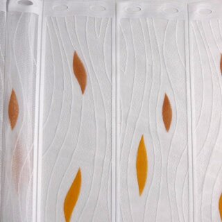 Scheibengardine 150cm-100cm hoch mit Tropfen in braun-aprikot