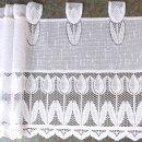 Scheibengardine 150cm-30cm hoch auf Schlaufen mit Tulpen