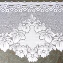 Scheibengardine 173cm-28cm hoch mit Blüten und Blumen weiß
