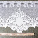 Scheibengardine 173cm-28cm hoch mit Blüten und Blumen weiß