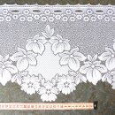 Scheibengardine 173cm-28cm hoch mit Blüten und Blumen weiß