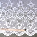 Scheibengardine 168cm-58cm hoch mit Blumen und Muster weiß