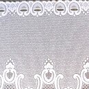 Scheibengardine 168cm-58cm hoch mit Blumen und Muster weiß