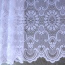 Scheibengardine 168cm-58cm hoch mit Blumen und Muster weiß