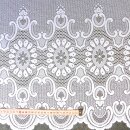 Scheibengardine 168cm-58cm hoch mit Blumen und Muster weiß