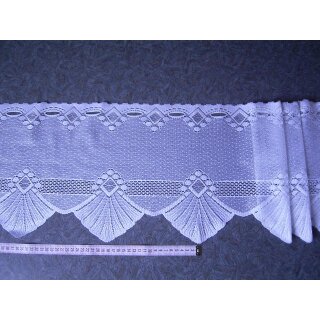 Scheibengardinenstoff mit Spitze Muster weiß 28cm hoch